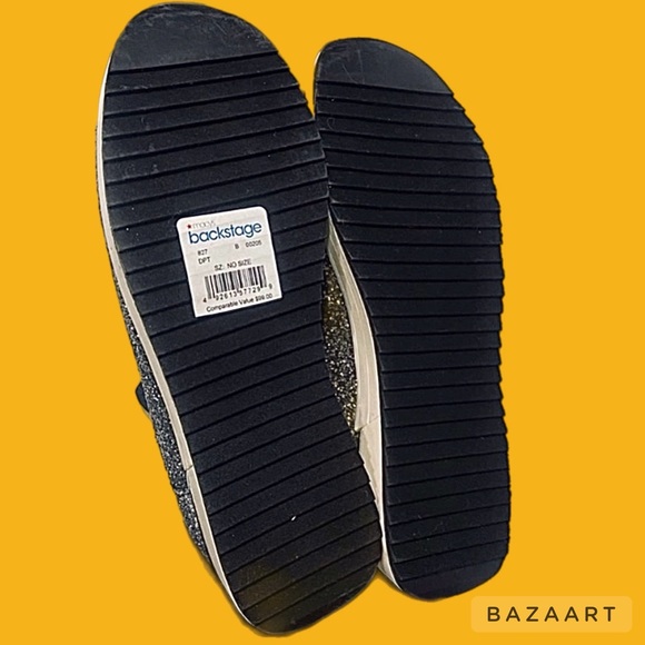 New SZ 8.5 KENNETH COLE REACTION Sneakers Womens Slip On black w/ silver glitter - Picture 10 of 10